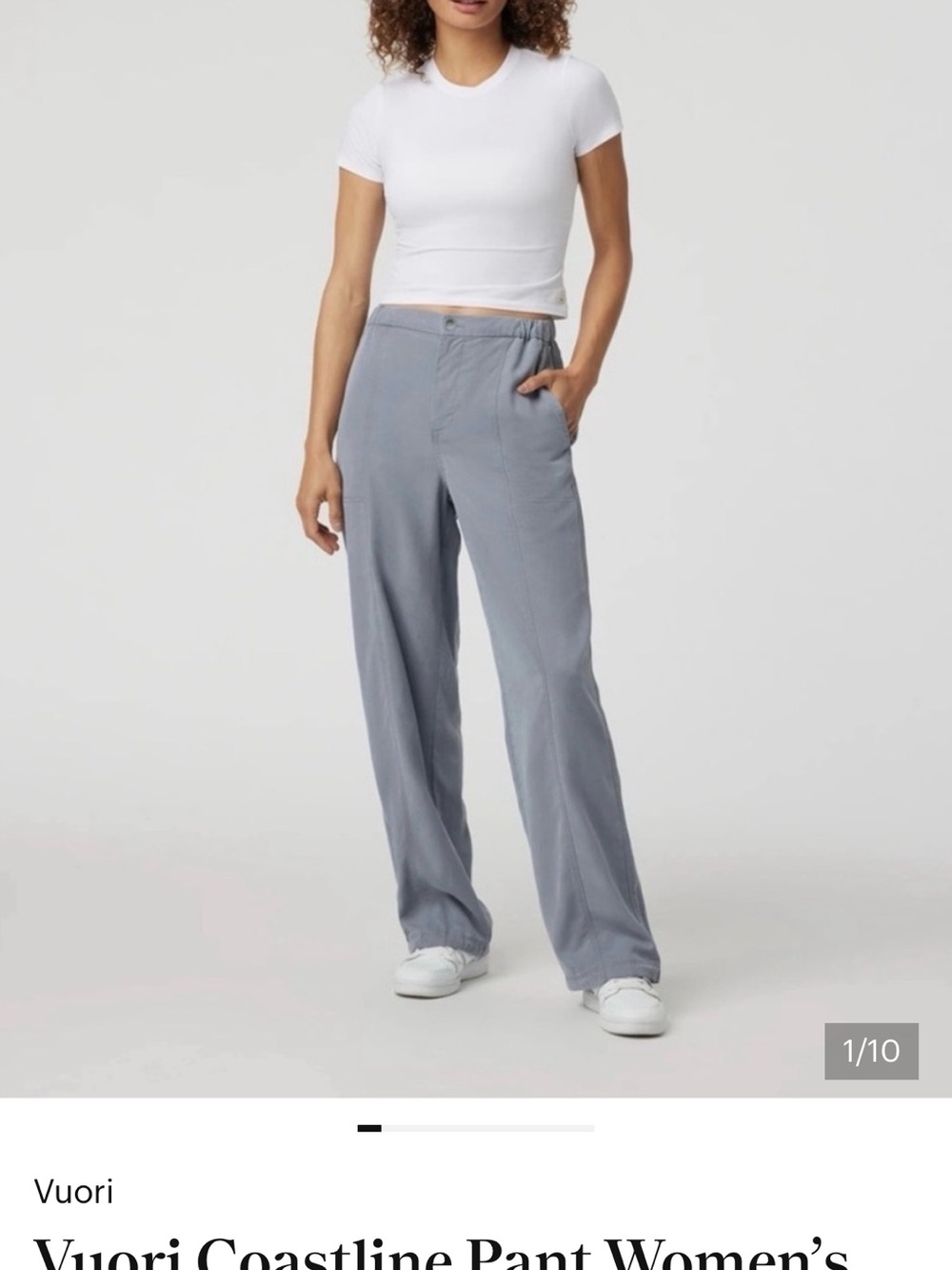 Vuori Wide-Leg Coastline Pant — Light Blue Gray